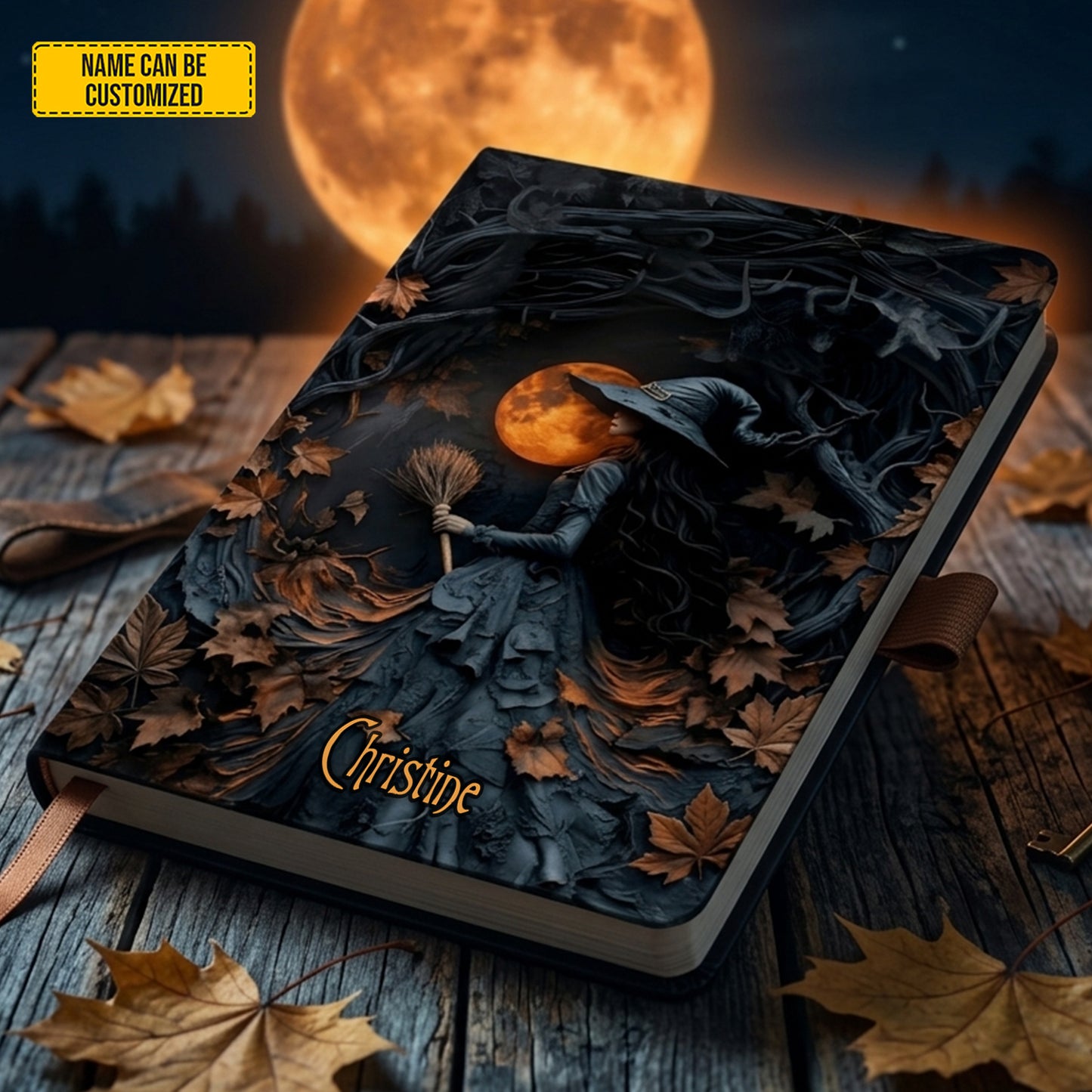 Personalized Beautiful Witch Leather Journal