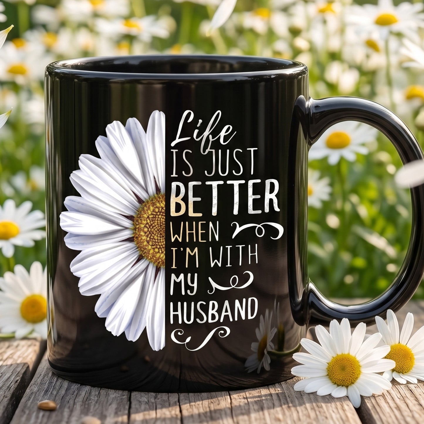 Hippie Daisy - Hippie Black Mug