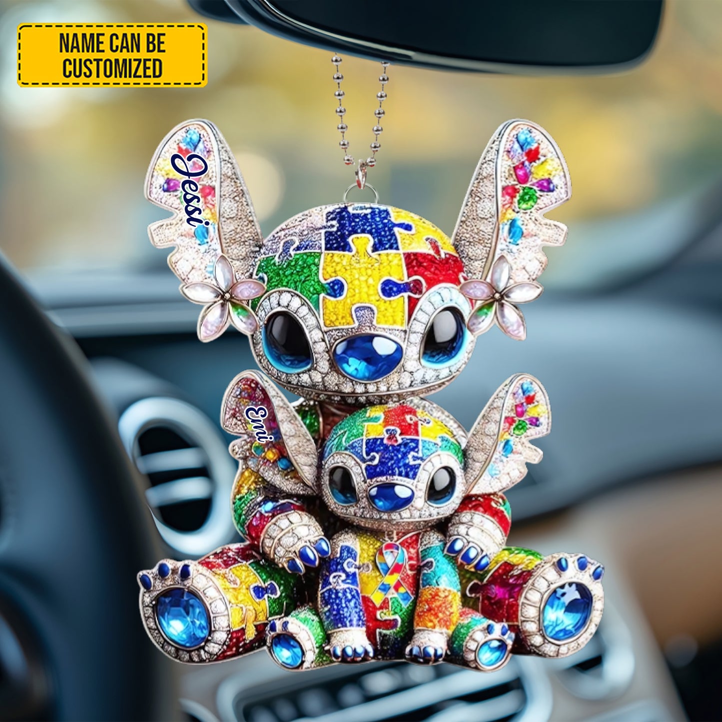 Personalized Autism Awareness Car Hanging Ornament