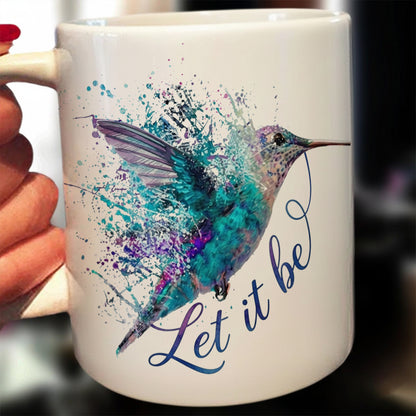 Let It Be Hummingbird White Mug