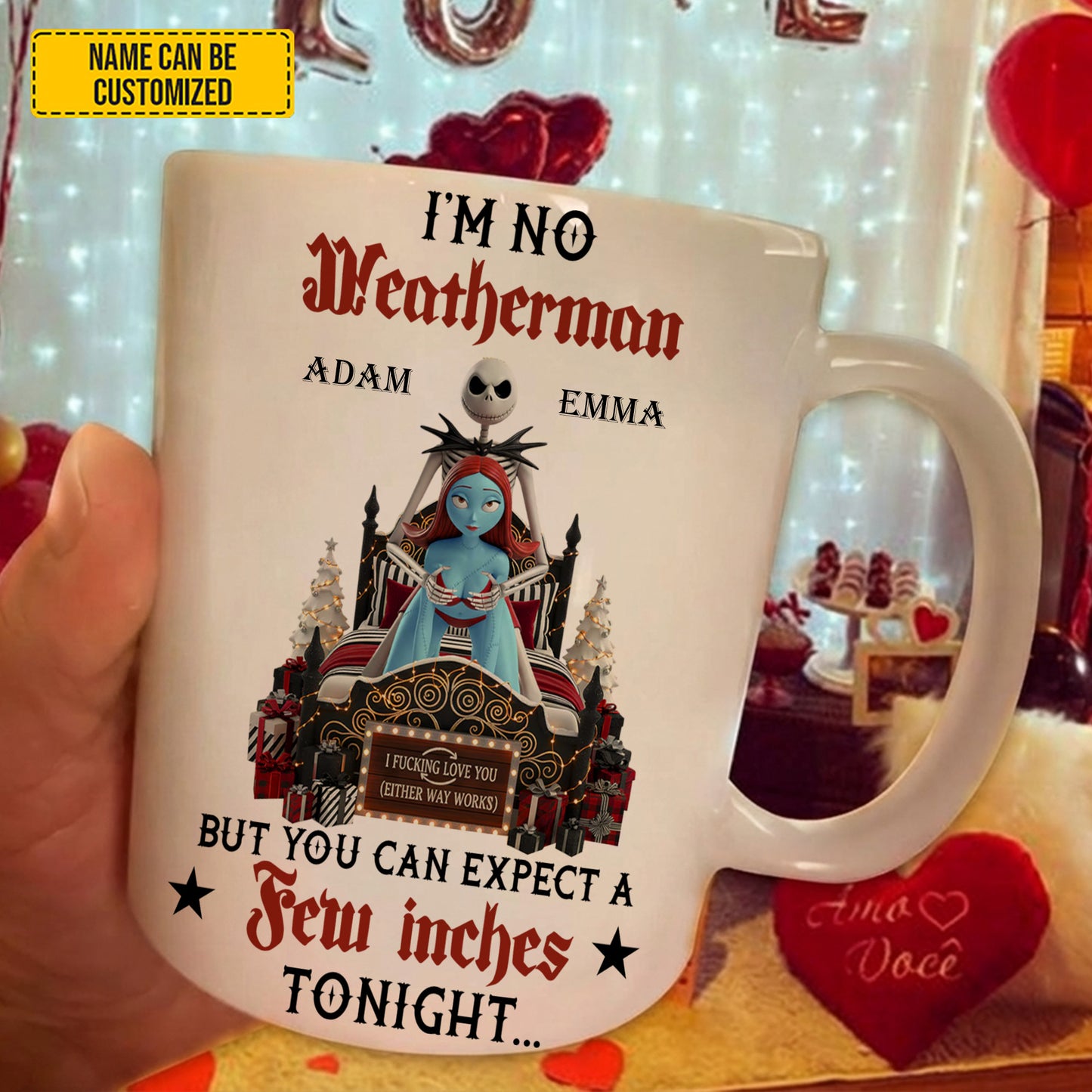 I'm No Weatherman - Personalized Couple White Mug
