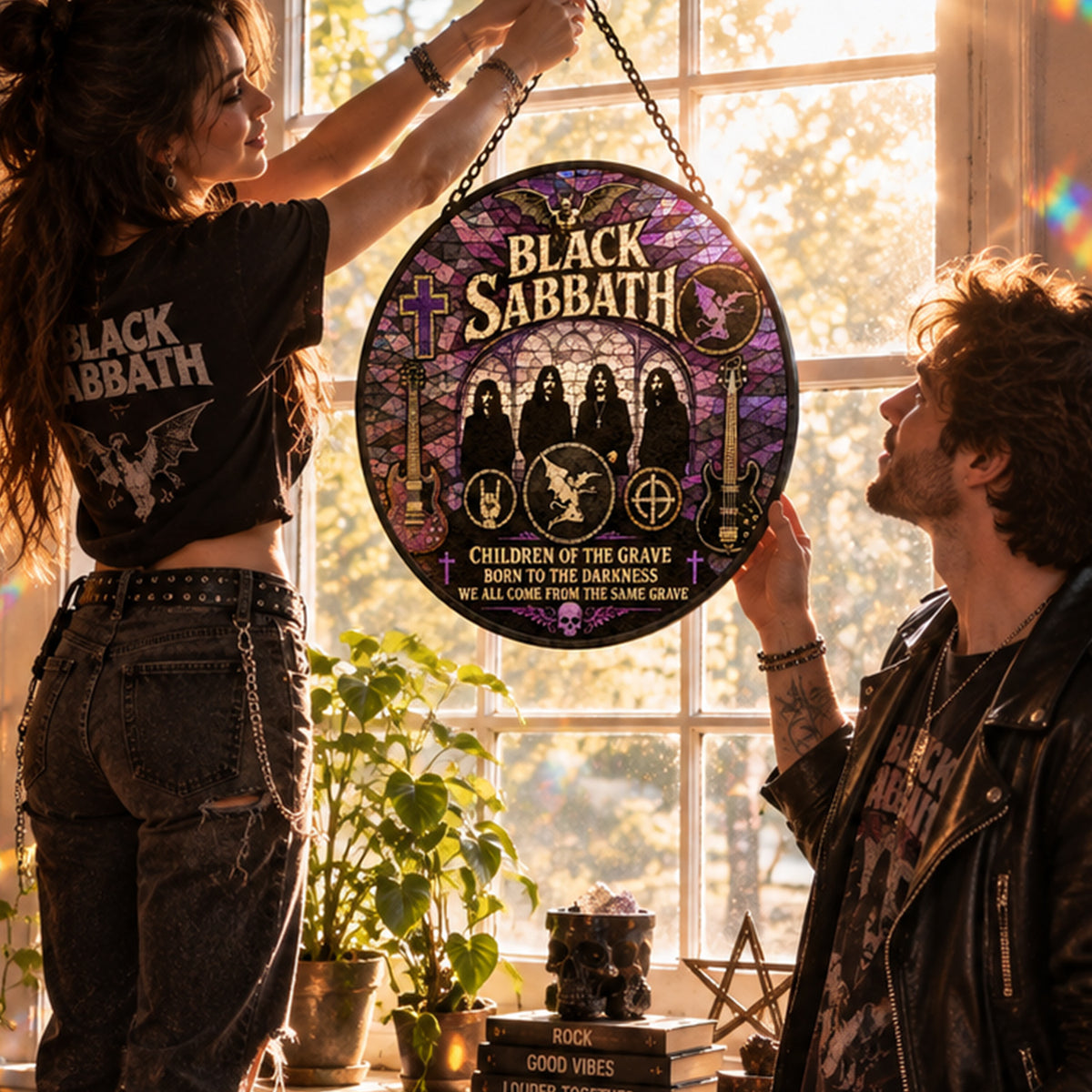 Black Sabbath Heavy Metal Legends Stained Glass Suncatcher