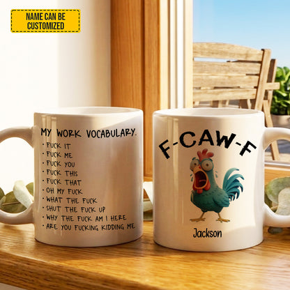 Personalized F-Caw-F Funny Chicken Mug