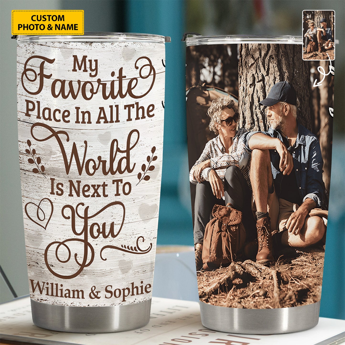 Personalized Custom Photo Couple Tumbler