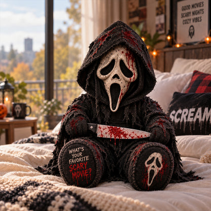 Ghostface Night Stalker Custom Shape Pillow – Creepy Halloween Collector Gift