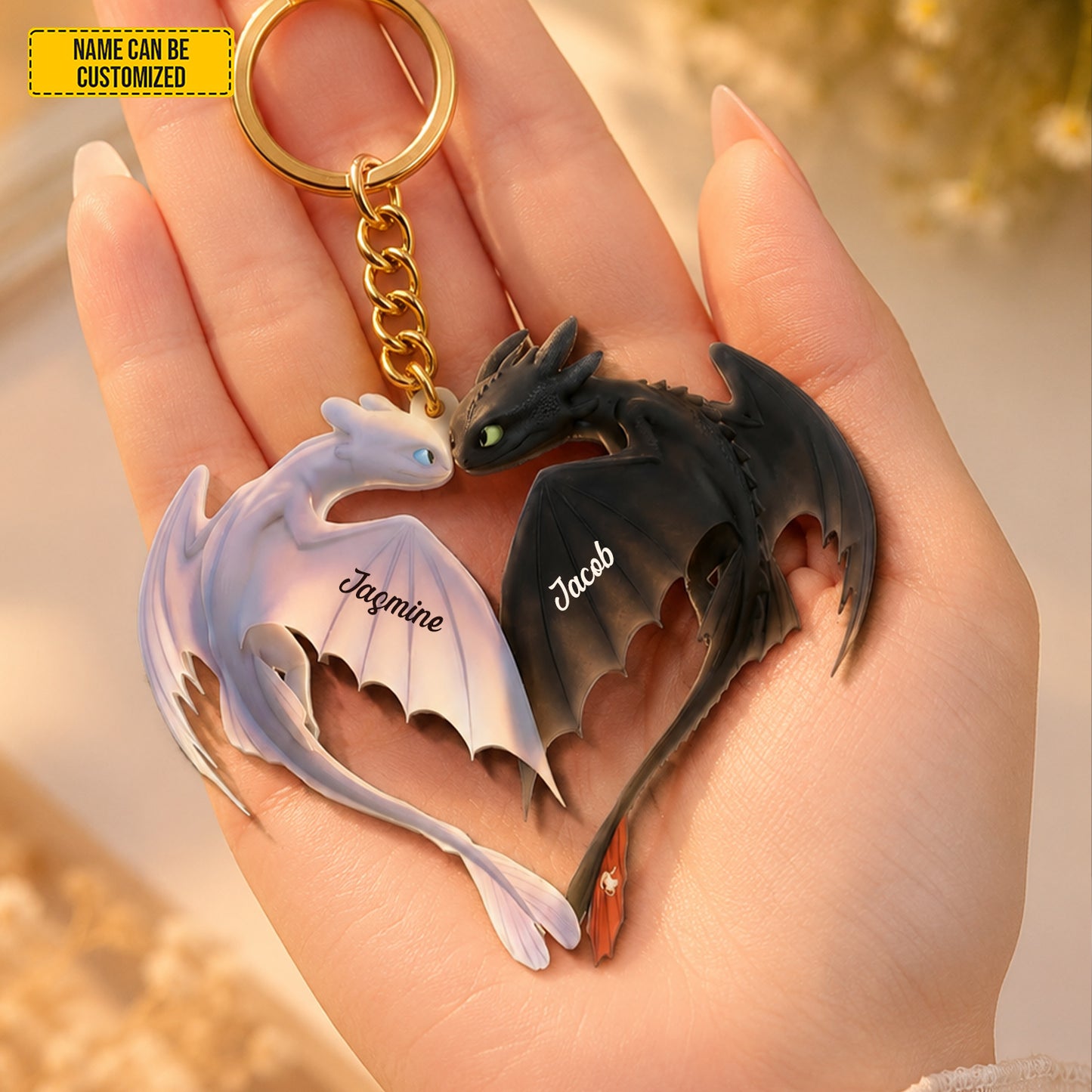 Personalized Dragon Couple Acrylic Keychain