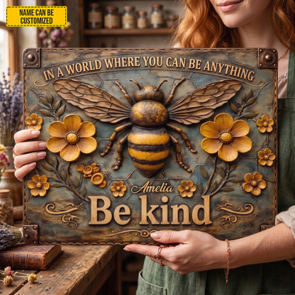 Be Kind - Personalized Bee Metal Sign