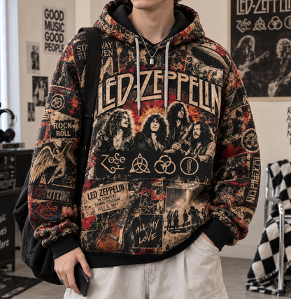 Led Zeppelin Stairway to Heaven Vintage Rock Collage All Over Print Hoodie