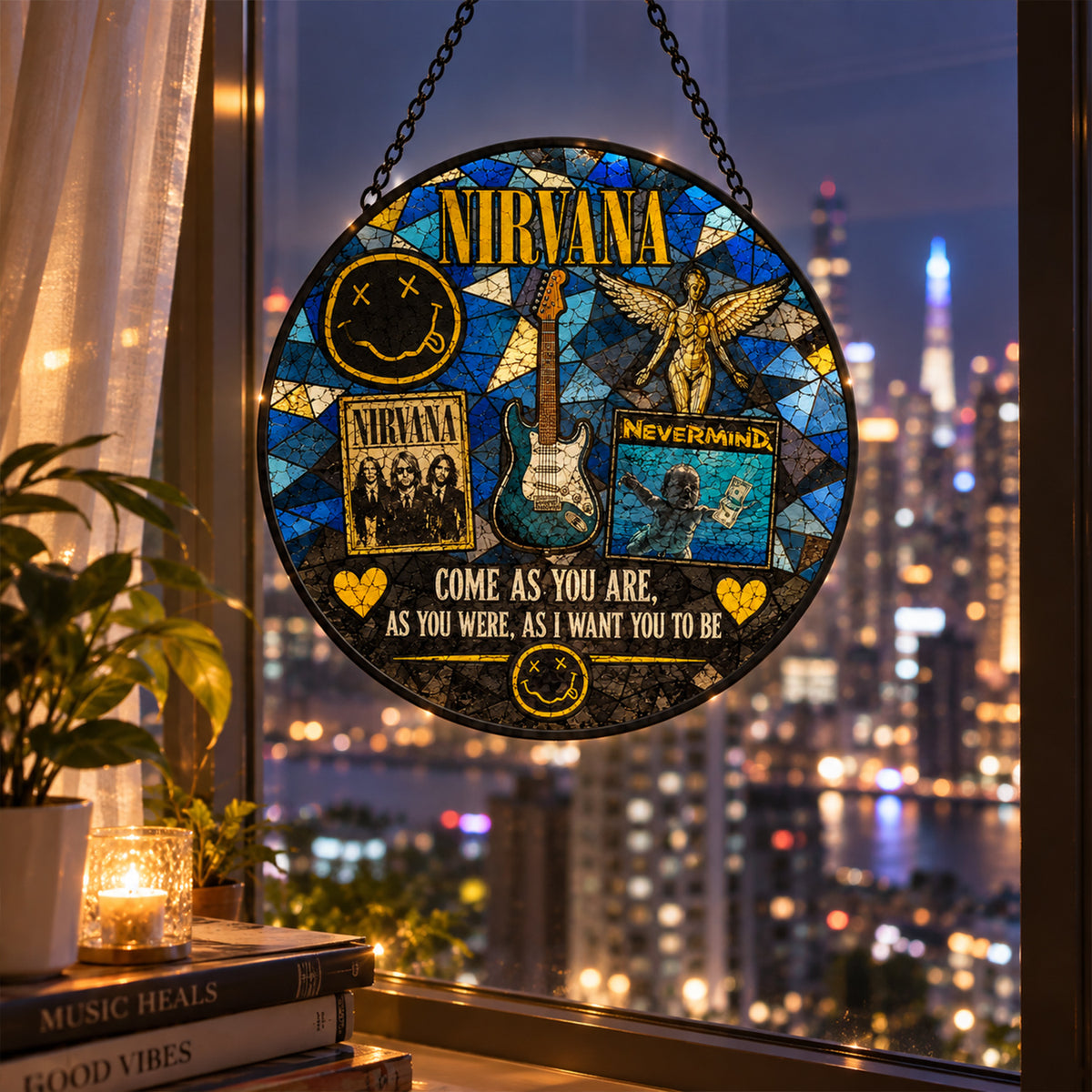 Nirvana Come As You Are Stained Glass Suncatcher