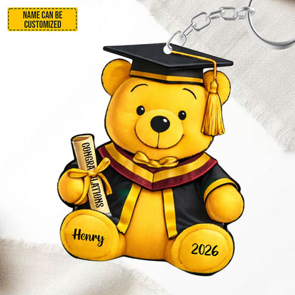 Personalized Graduation Bear Keychain