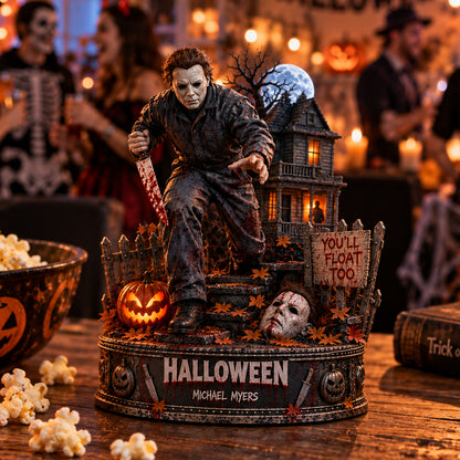 Michael Myers Halloween Horror Wooden Block - Collectible Table Decor