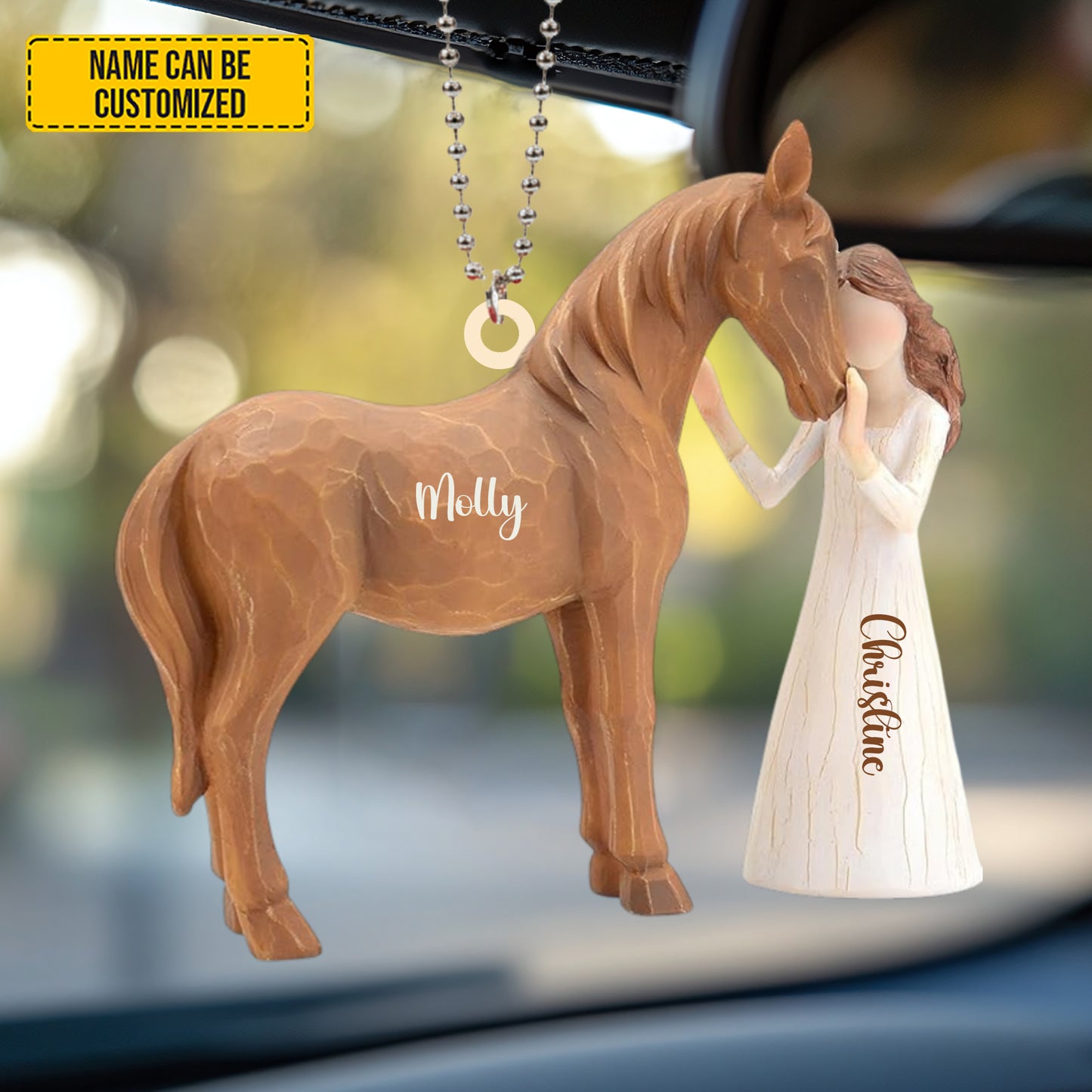 Personalized Horse Girl Car Hanging Ornament