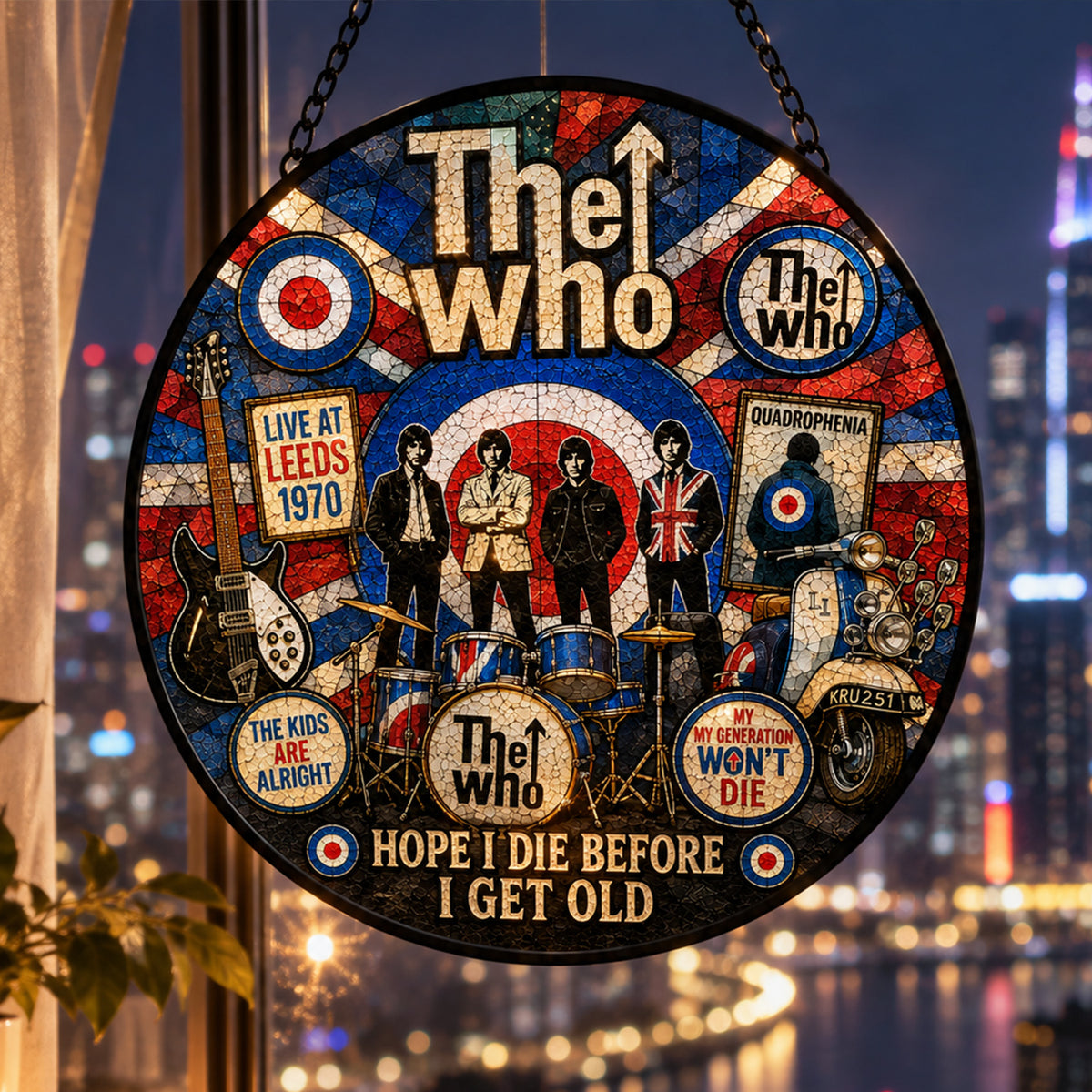 The Who Quadrophenia Music Legends Stained Glass Suncatcher
