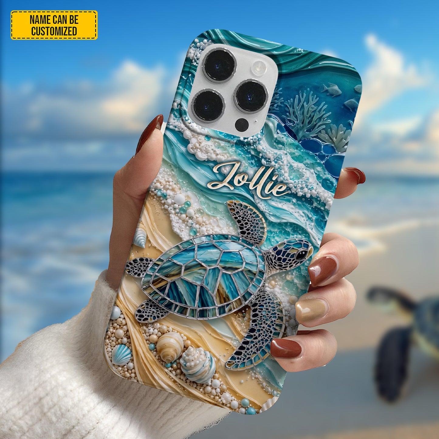 Beautiful Sea Turtle – Personalized Ocean Phone Case