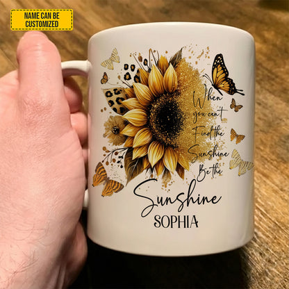 Sunflower Inspirational - Personalized Sunflower White Mug