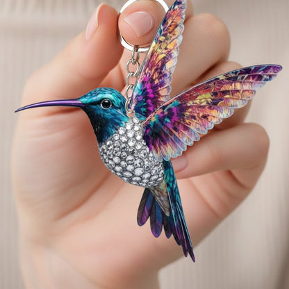 Colorful Hummingbird Keychain