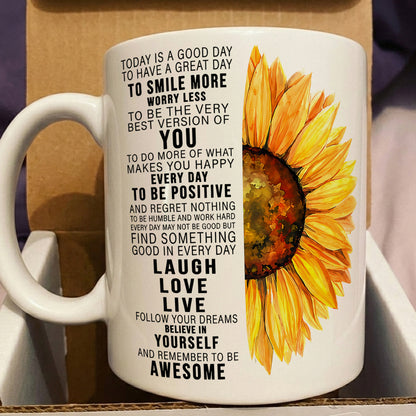 Sunflower Inspirational Ceramic Mug