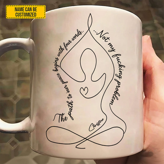 The Path To Inner Peace - Personalized Yoga White Mug
