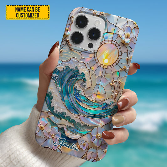 Personalized Sun & Ocean Stained Glass Phone Case
