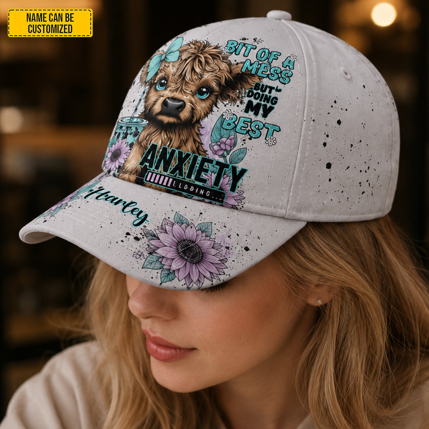 Personalized Cute Highland Cow Classic Cap