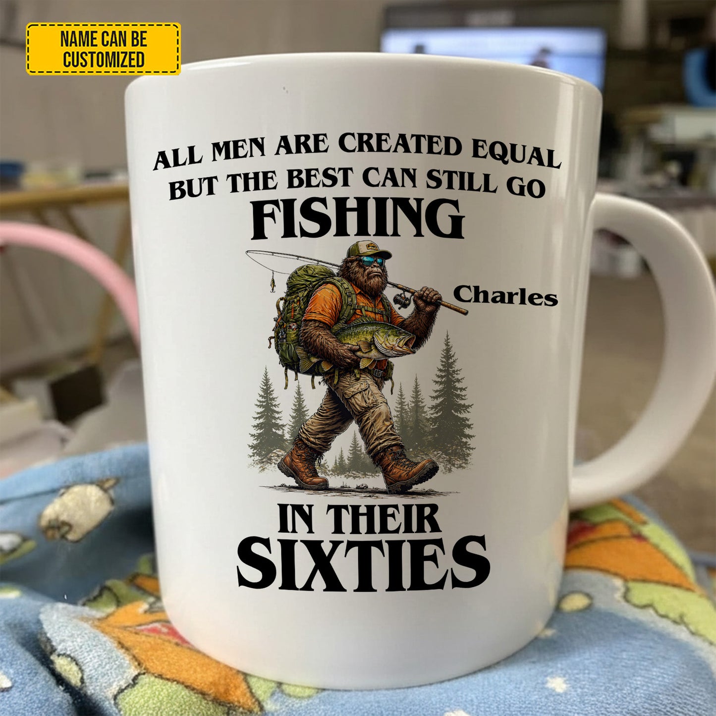 Still Fishing In Their Sixties - Personalized Fishing White Mug