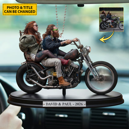 Biker Legacy – Personalized Motorcycle Photo Car Ornament