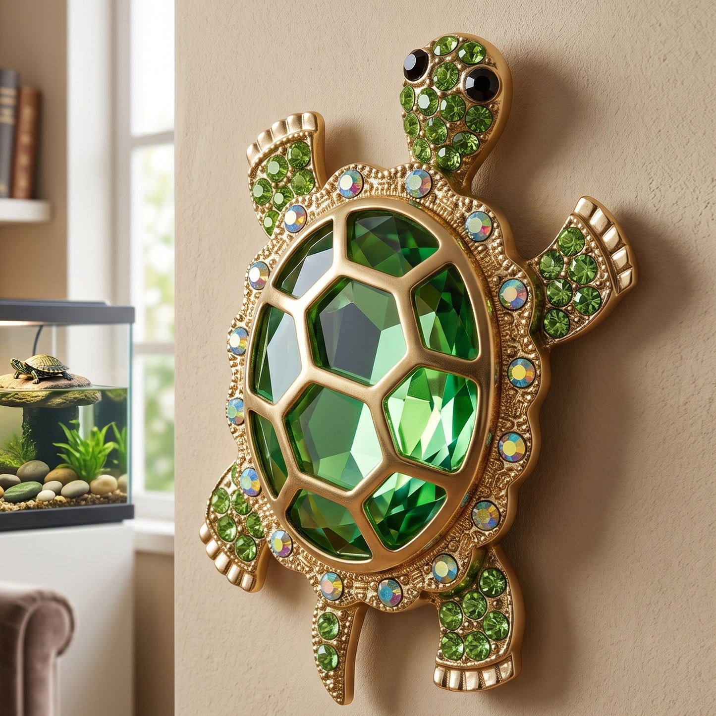 Sparkle Turtle Custom Shaped Metal Sign - Gift For Home Decor