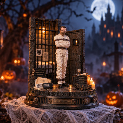 Hannibal Lecter Asylum Horror Wooden Block - Collectible Table Decor