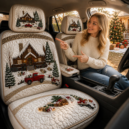 Christmas Cabin & Red Truck – Holiday Car Seat Covers