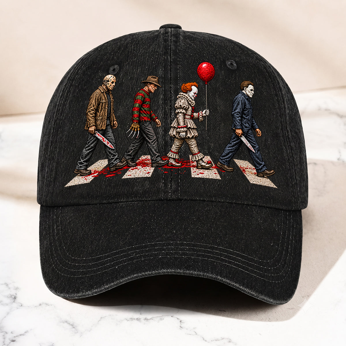 Horror Legends Abbey Road Hat – Classic Slasher Icons Halloween Gift