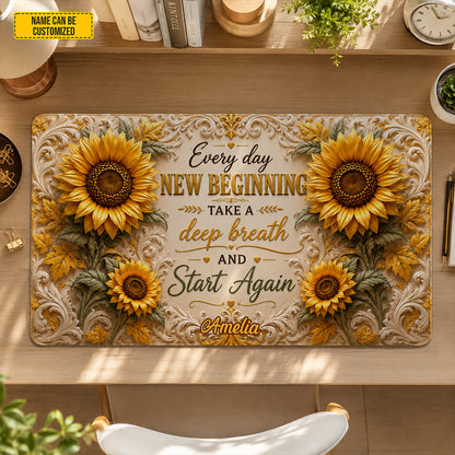 Sunflower New Beginnings – Personalized Desk Mat