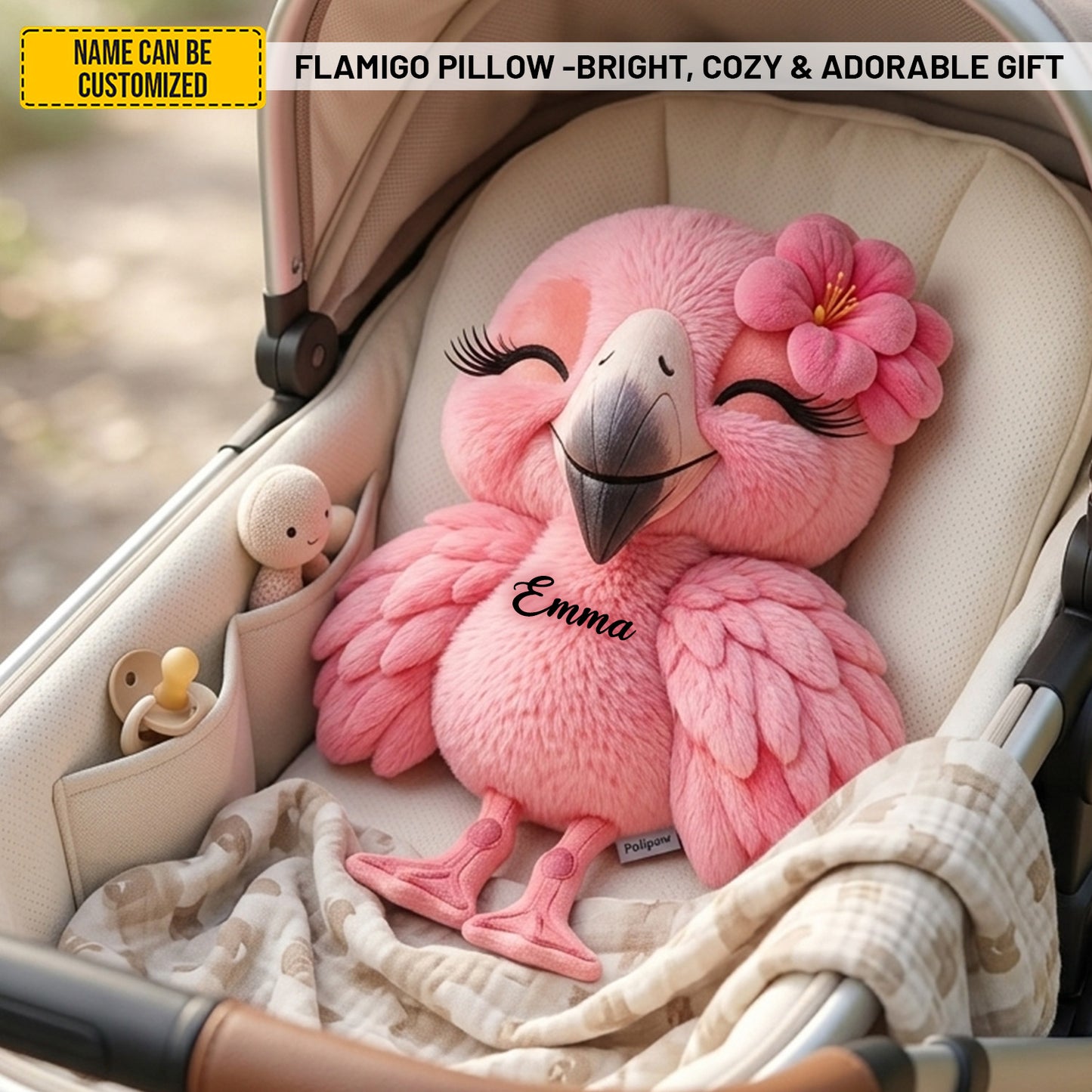 Personalized Flamingo Custom Shaped Pillow