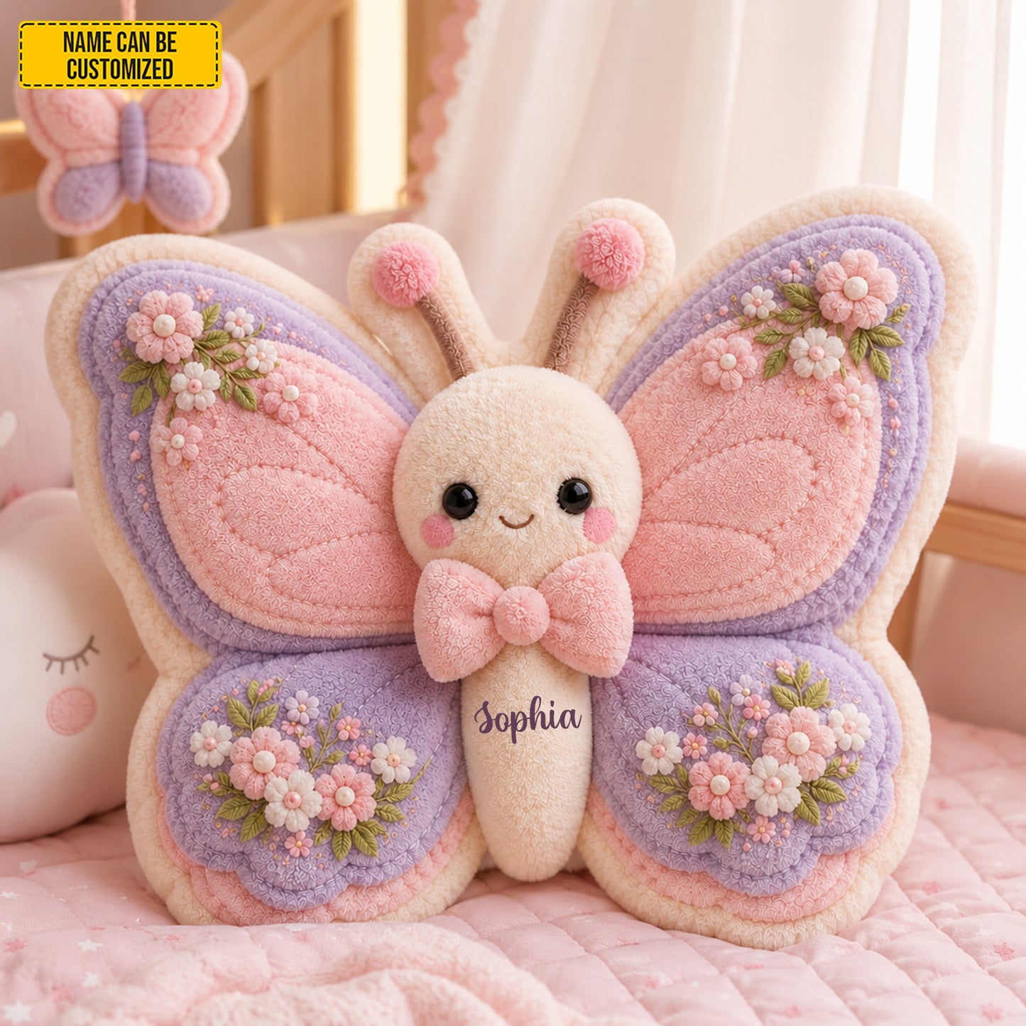 Personalized Adorable Butterfly Shaped Pillow