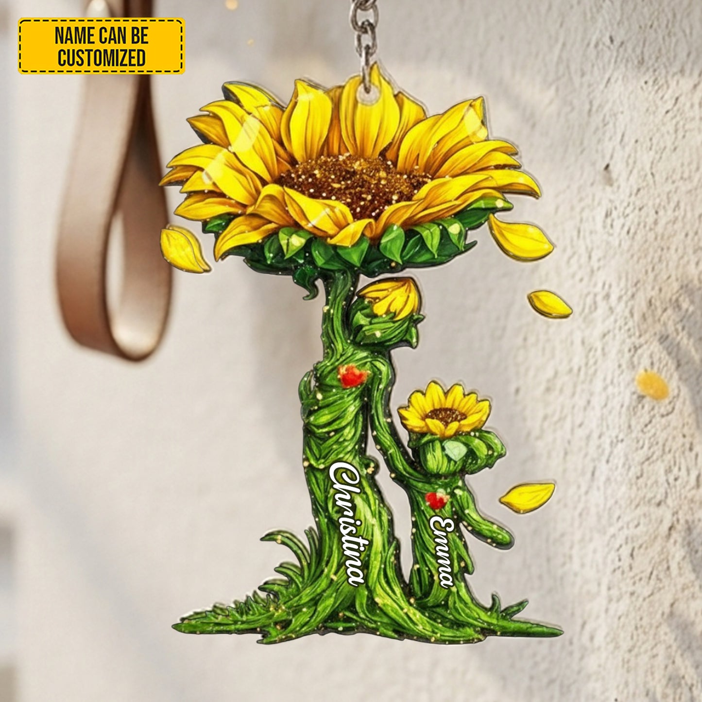 Personalized Sunflower Mom & Daughter Acrylic Keychain