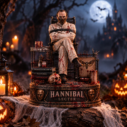 Hannibal Lecter Horror Wooden Block - Collectible Table Decor