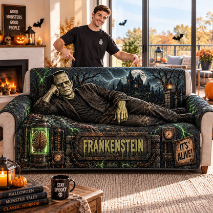 Frankenstein Horror Sofa Cover – Halloween Horror Quilted Home Decor