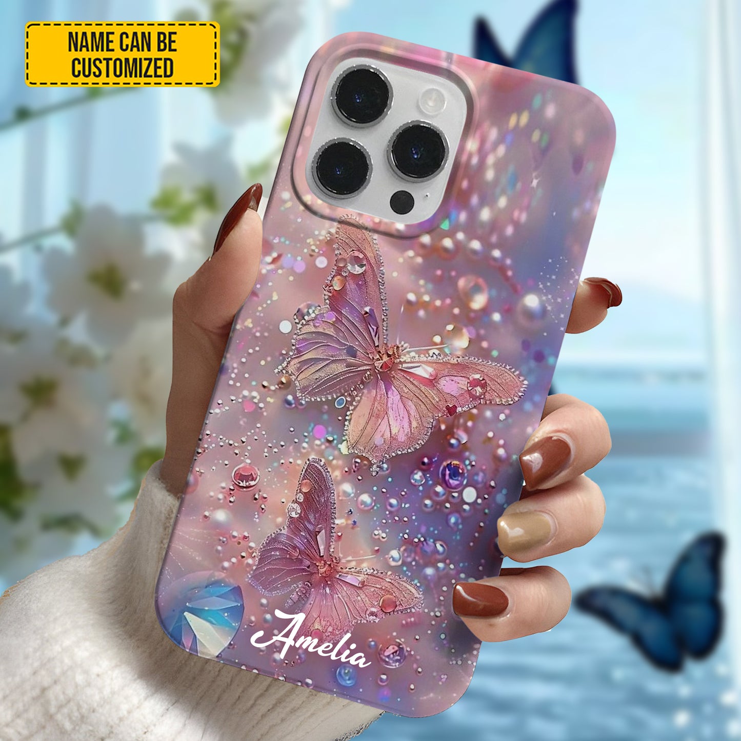 Butterfly Sparkle - Personalized Phone Case