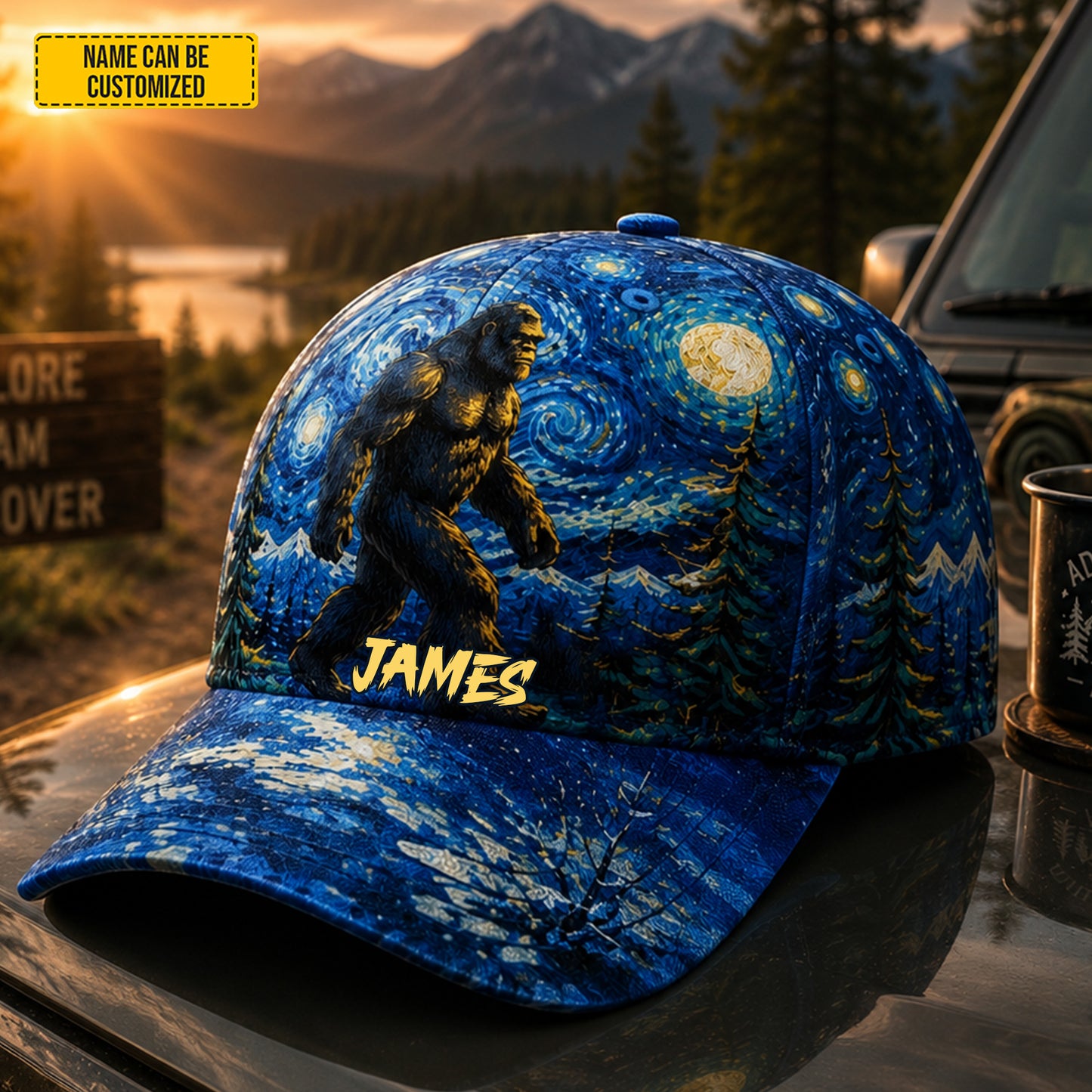 Personalized Bigfoot Starry Night Classic Cap
