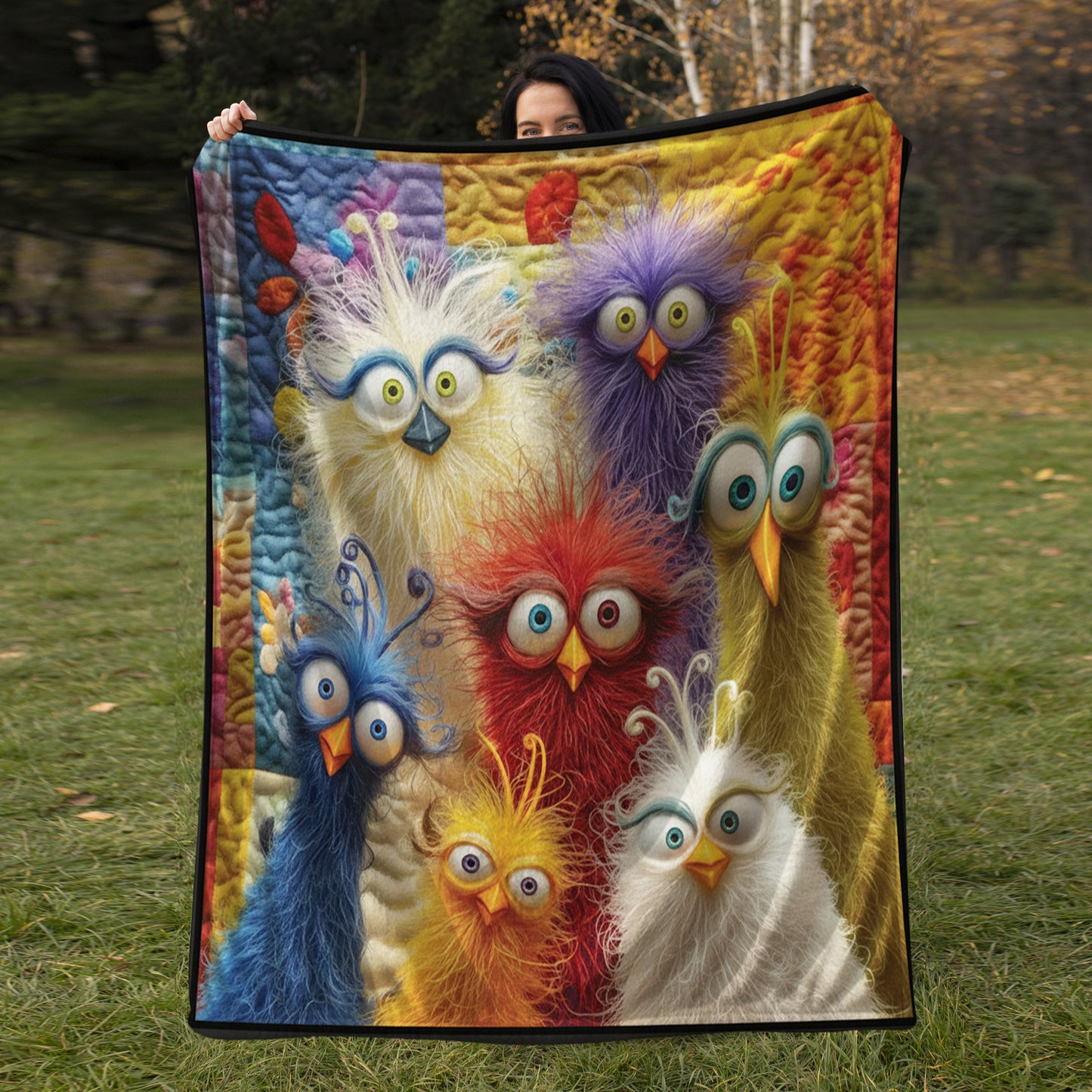 Personalized Funny Chicken Colorful Blanket
