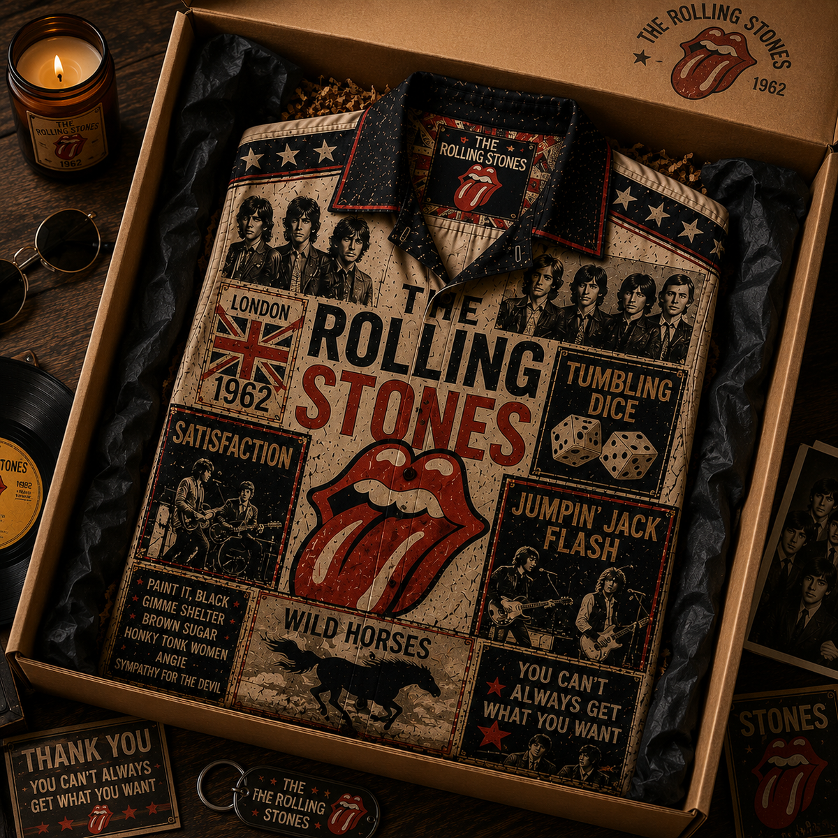 The Rolling Stones Hawaiian Shirt - Vintage Music Fan Gift