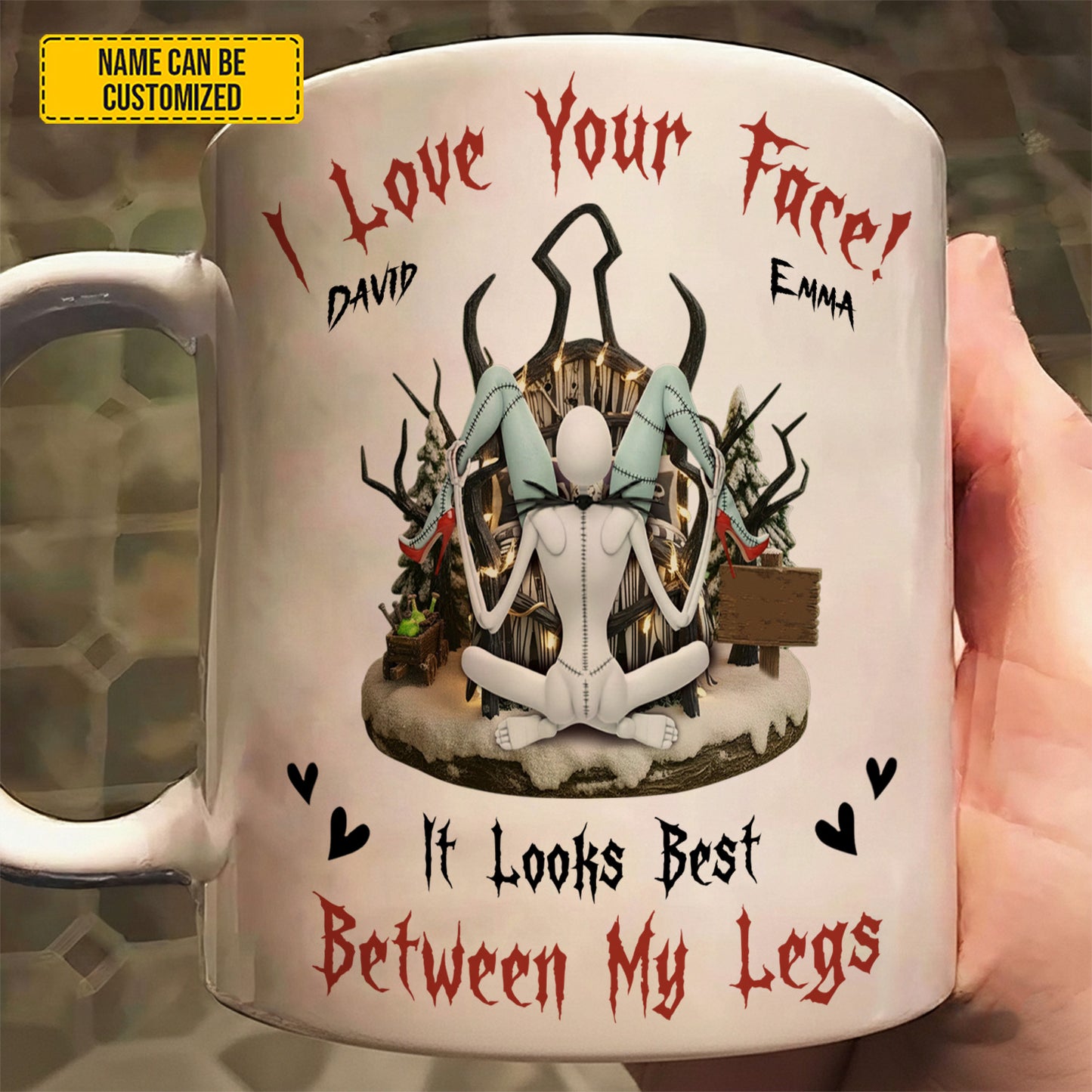 I Love Your Face! Couple Funny - Personalized White Mug