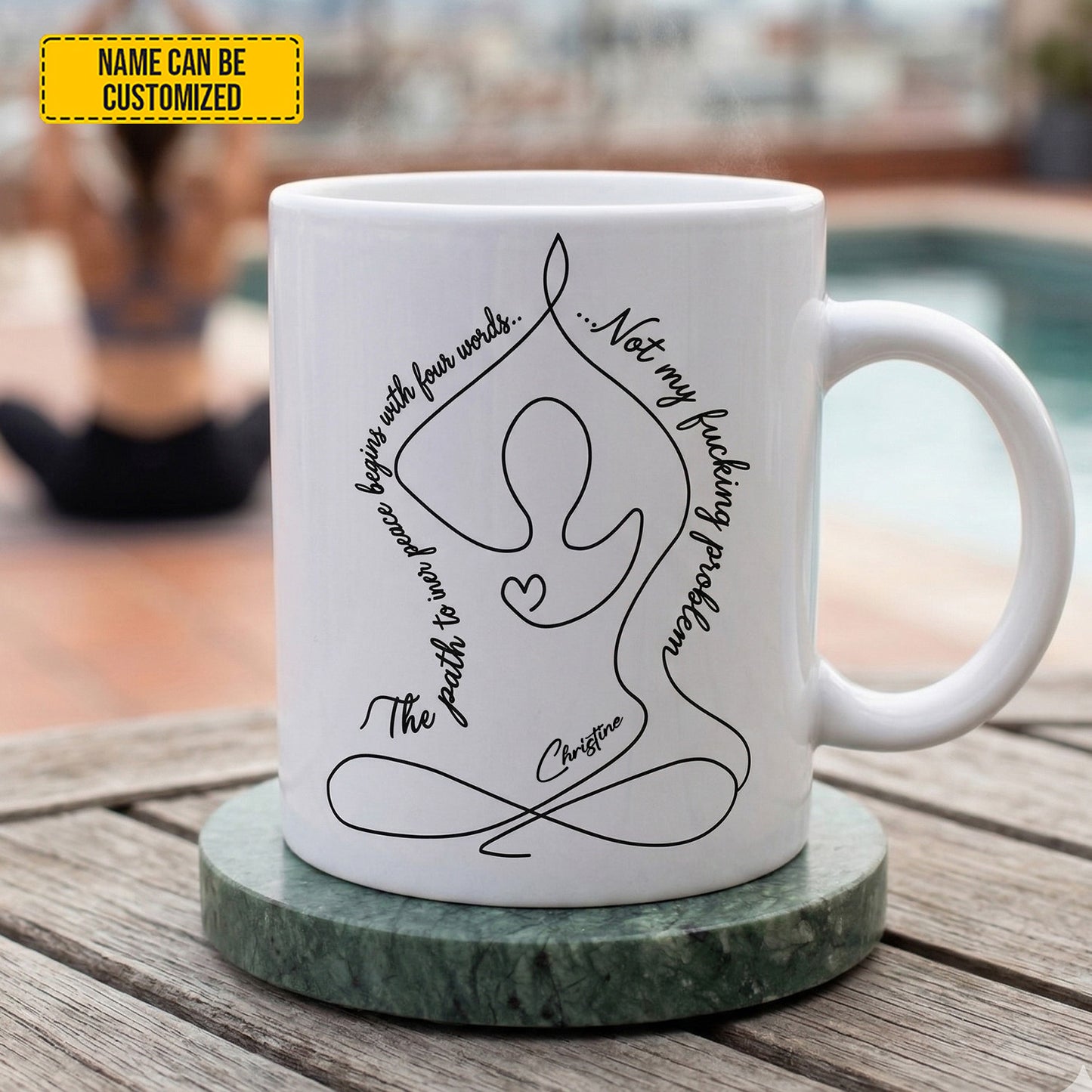 The Path To Inner Peace - Personalized Yoga White Mug