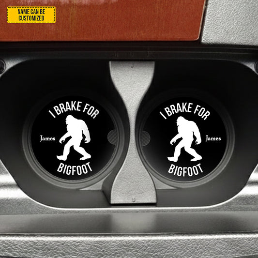 Personalized “I Brake for Bigfoot” Car Coaster