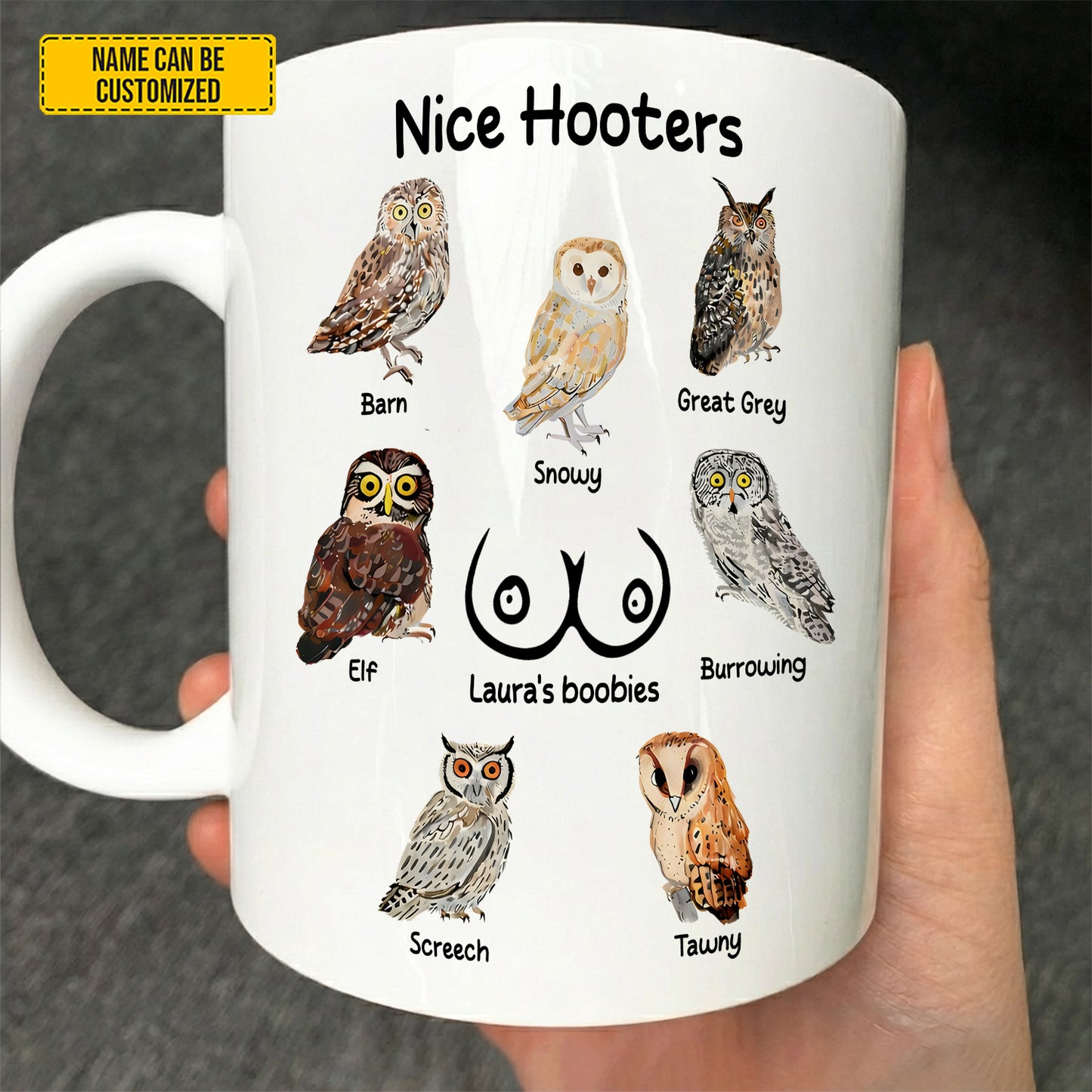 Nice Hooters - Funny Couple Quotes Mug, Personalized Owl Mug Gift For Wife, Girlfriend