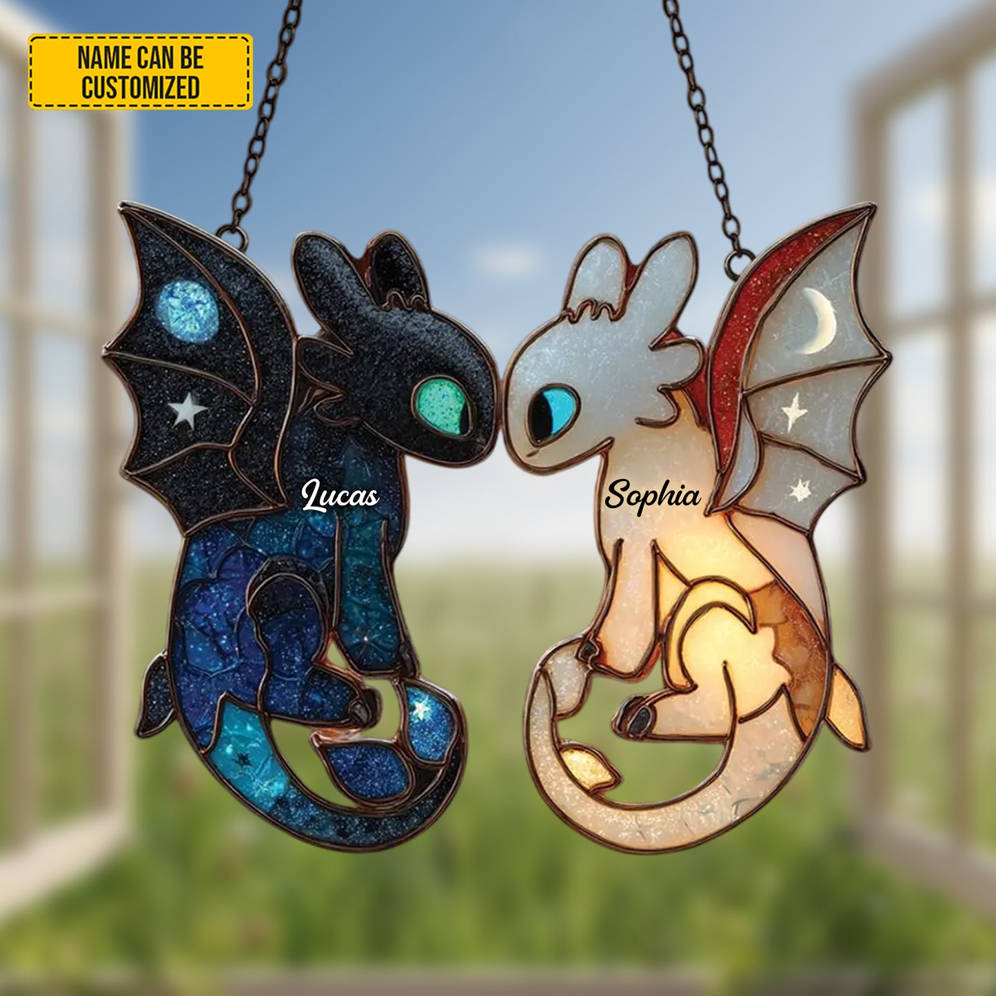 Dragon Couple Acrylic Window - Personalized Couple Acrylic Window