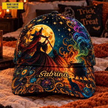 Personalized Witch Halloween Classic Cap – Custom Name Spooky Gift