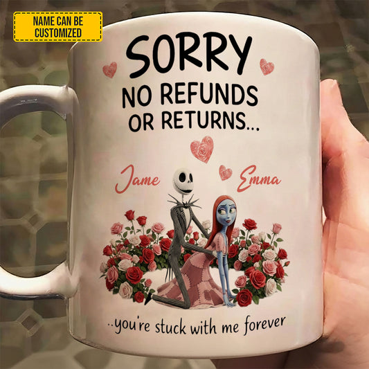 No Refunds - Personalized Couple White Mug
