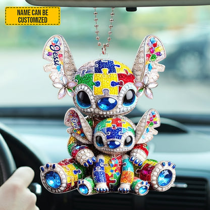 Personalized Autism Awareness Car Hanging Ornament