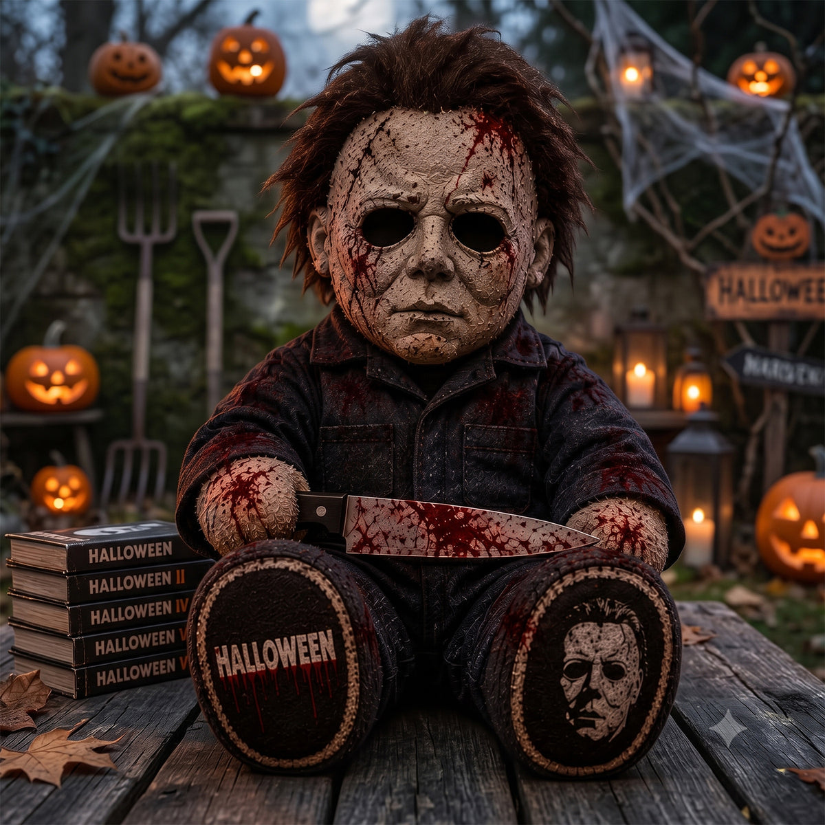 Masked Midnight Slasher Custom Shape Pillow – Creepy Halloween Collector Gift