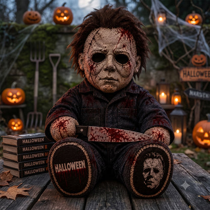 Masked Midnight Slasher Custom Shape Pillow – Creepy Halloween Collector Gift